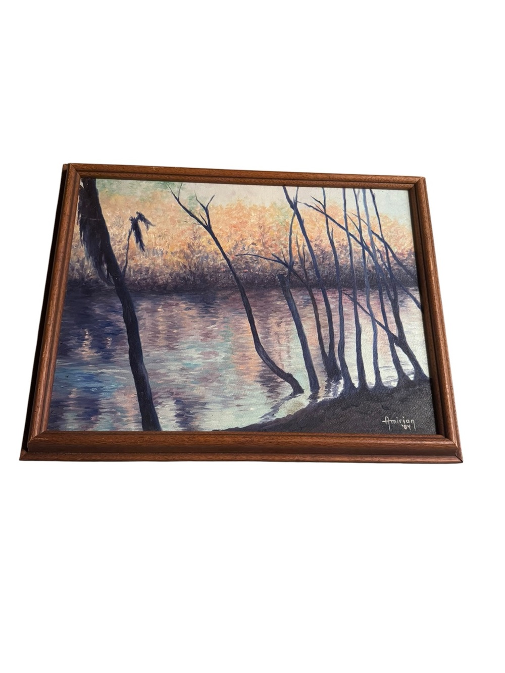 Bare Tree Oil‎ Painting Landscape Framed Original Canvas By Acop Jack Amirian